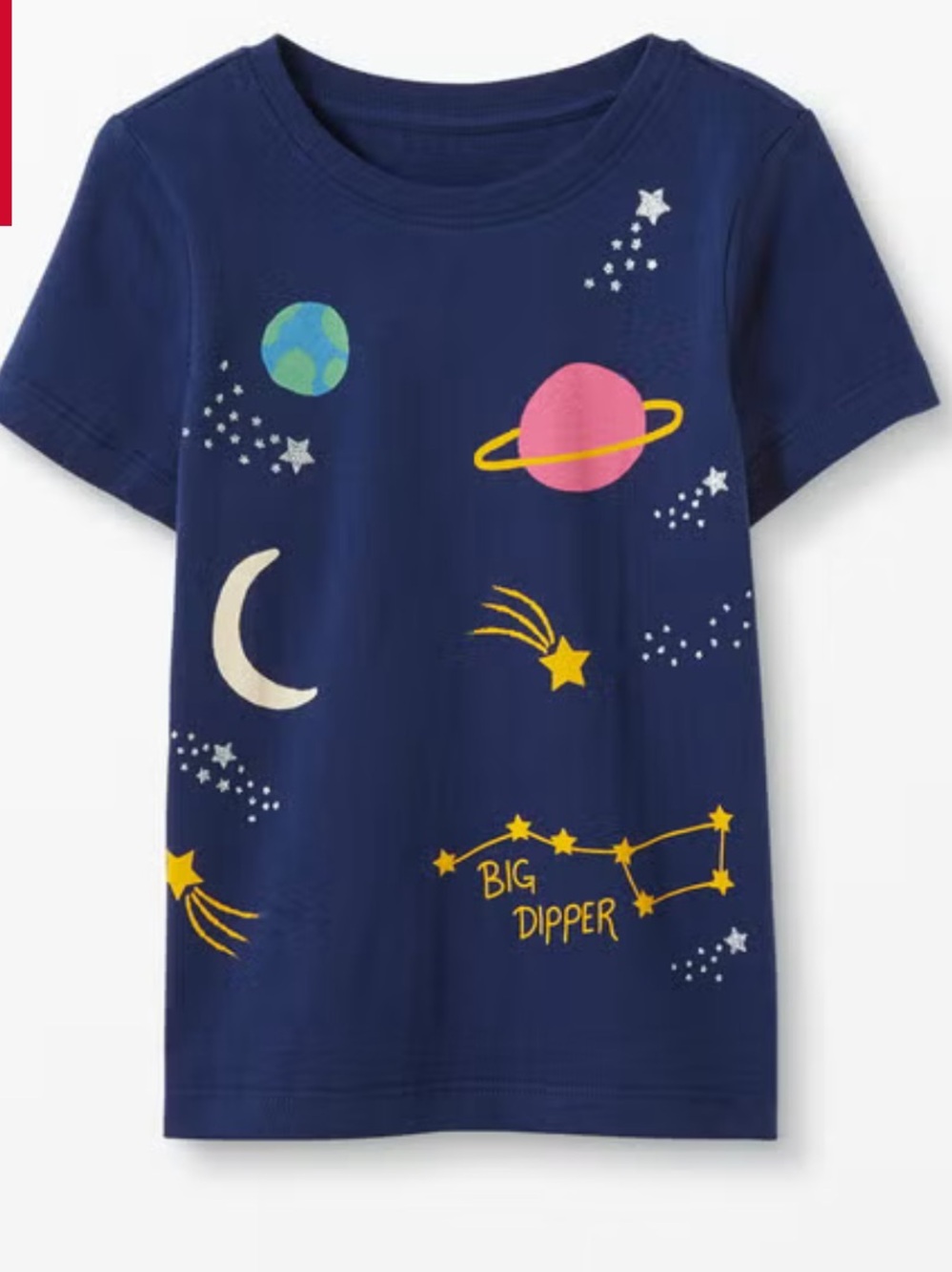 Hanna Andersson Navy Space Graphic Tee with Planets & Big Dipper